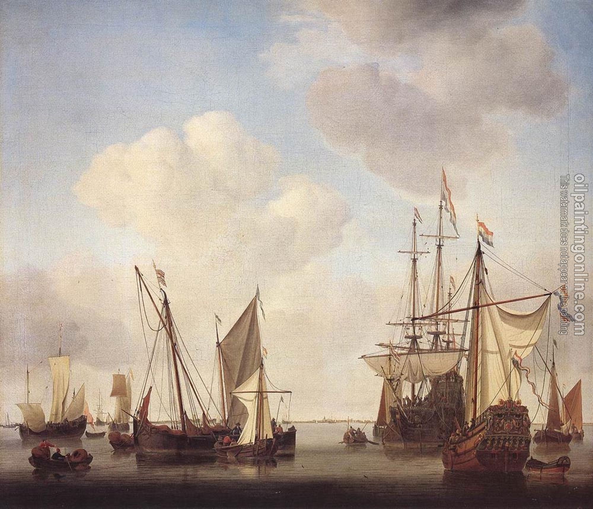 Velde the Younger, Willem van de - Warships at Amsterdam